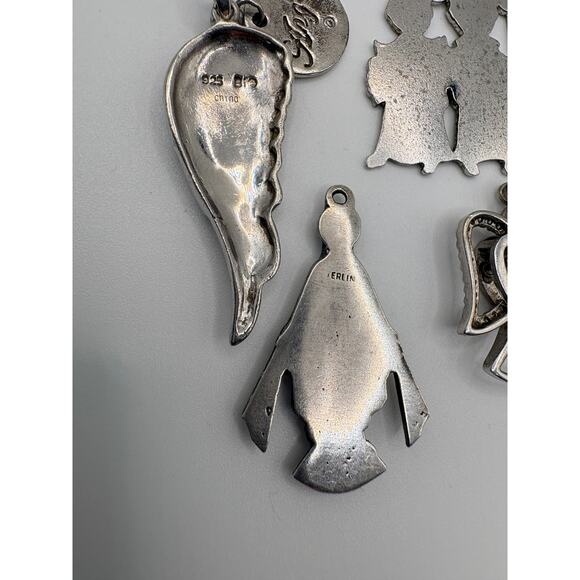 Sterling Silver Pendant Lot Angel Religious 11.6g - Picture 8 of 13